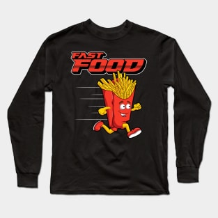 Cute & Funny Fast Food Running French Fries Punny Long Sleeve T-Shirt